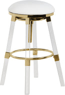 Venus White Faux Leather Adjustable Stool