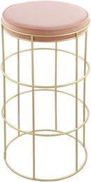 Rebar Pink Velvet Counter Stool