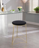 Tres Black Velvet Counter Stool