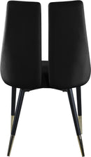 Sleek Black Velvet Dining Chair