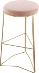 Tres Pink Velvet Bar Stool