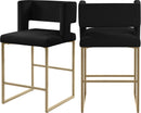 Caleb Black Velvet Counter Stool
