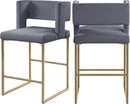 Caleb Grey Velvet Counter Stool