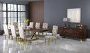 Excel Brown Zebra Wood Veneer Lacquer Extendable Dining Table (3 Boxes)