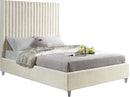 Candace Cream Velvet Queen Bed
