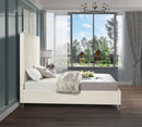 Candace Cream Velvet King Bed