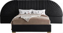 Cleo Black Velvet Queen Bed (3 Boxes)