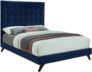 Elly Navy Velvet Full Bed