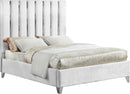 Enzo White Velvet King Bed