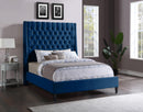 Fritz Navy Velvet King Bed