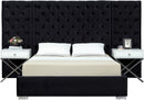 Grande Black Velvet King Bed (3 Boxes)