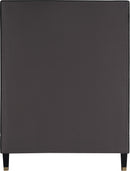 Harlie Black Velvet Twin Bed