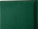 Harlie Green Velvet Queen Bed