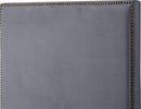 Harlie Grey Velvet Twin Bed