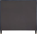 Harlie Navy Velvet Queen Bed