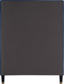 Harlie Navy Velvet Twin Bed