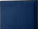 Harlie Navy Velvet Twin Bed