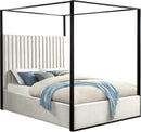 Jax Cream Velvet Queen Bed