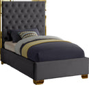 Lana Grey Velvet Twin Bed