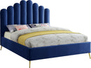 Lily Navy Velvet Queen Bed
