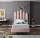 Lily Pink Velvet Twin Bed