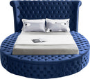Luxus Navy Velvet Queen Bed (3 Boxes)