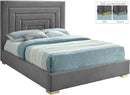 Nora Grey Velvet Queen Bed