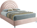 Rainbow Pink Velvet Full Bed