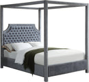 Rowan Grey Velvet King Bed (3 Boxes)