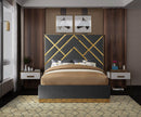Vector Grey Velvet King Bed
