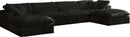 Cozy Black Velvet Cloud Modular Sectional