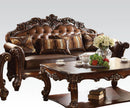 Acme Vendome Stationary Sofa with 3 Pillows in Cherry 52001