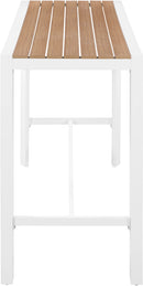 Nizuc Brown manufactured wood Outdoor Patio Aluminum Rectangle Bar Table