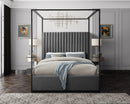 Jax Grey Velvet Queen Bed