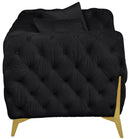 Kingdom Black Velvet Loveseat