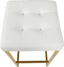 Nicola White Faux Leather Stool