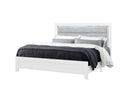 LUCCIA WHITE QUEEN BED WITH LED, DRESSER, MIRROR, NIGHTSTAND