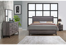 KATE FOIL GREY KING BED, DRESSER, MIRROR, NIGHTSTAND