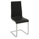 Broderick Contemporary Chrome and Black Dining Chair