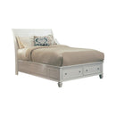 Sandy Beach White California King Sleigh Bed With Footboard Storage