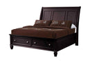 Sandy Beach Cappuccino King Sleigh Bed With Footboard Storage