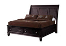 Sandy Beach Cappuccino California King Sleigh Bed With Footboard Storage