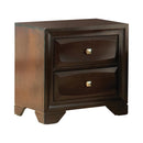 Jaxson Transitional Cappuccino Two-Drawer Nightstand