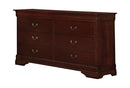 Louis Philippe Reddish Brown Six-Drawer Dresser
