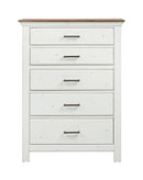 Traditional Rustic Latte and Vintage White Chest