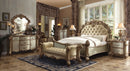 Vendome Bone PU & Gold Patina Eastern King Bed