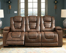 Owners Box Signature Design by Ashley PWR REC Sofa with ADJ Headrest image