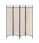 Traditional Black and Gold Four-Panel Folding Screen
