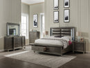 Sadie PU & Dark Champagne Eastern King Bed