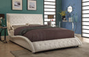 Tully Transitional White Upholstered Eastern King Bed